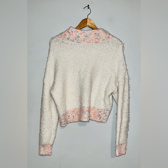 Free People Stardust Mock Neck Fuzzy Sweater Sz M - Picture 4 of 8